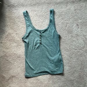 womens holister gray tank top with buttons size xs